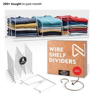 White Wire Shelf Dividers - 8 Pack